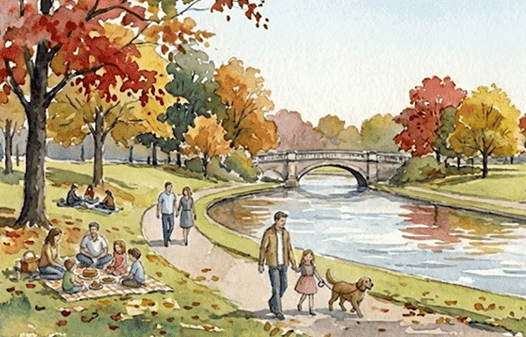 Families spending peaceful time outdoors to support holistic family well-being and emotional connection