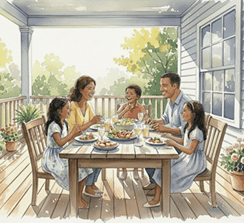 Family enjoying meaningful time together to support holistic family well being and stronger relationships